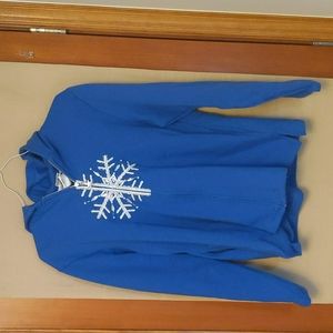 Quacker Factory Embellished Beaded Snowflake Women’s Hoodie Size Large NWT